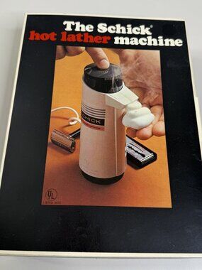 Vintage 1970s Schick Hot Lather Shaving Set Machine W/Refills Prop In Box NOS